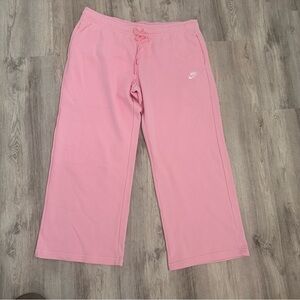 Nike Wide Leg Sweat Pants Womens Plus Size XXL New Pink Barbie Cozy Loungewear
